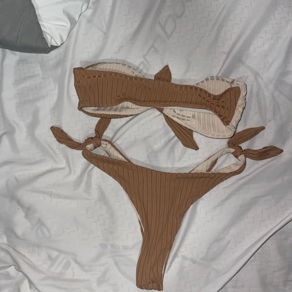 Two-Tone Ribbed Bikini Set - Picture 2 of 2